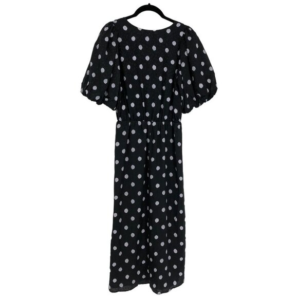 BNWT Delfi Collective x Anthropologie Black & White Polka Dot Midi Dress S - Picture 4 of 16